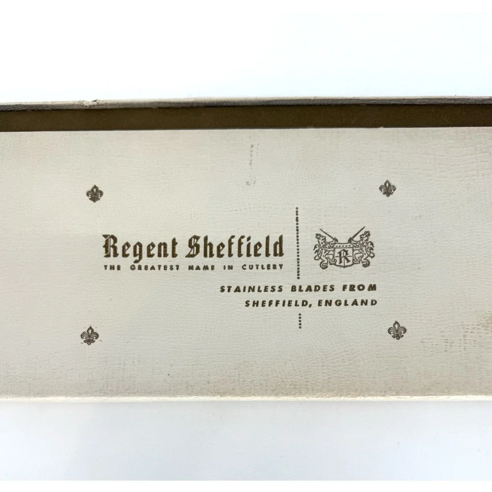 Vtg Regent Sheffield 3 Pc Carving Set Bakelite Handles Stainless Blades England